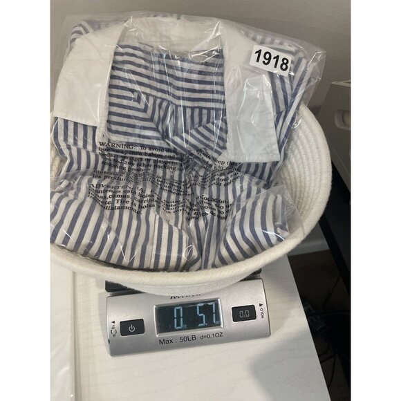 Everlane Organic Cotton Striped Button-Up Shirt Size 10 Blue White Collared - Picture 8 of 8